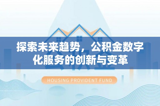 八宿探索未来趋势，公积金数字化服务的创新与变革
